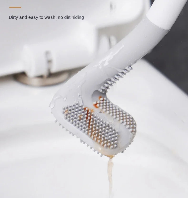 Golf Silicone Toilet Brushes Set Long Handled Toilet Cleaning Brush Black Modern Hygienic Bathroom Accessories Toilet Brush