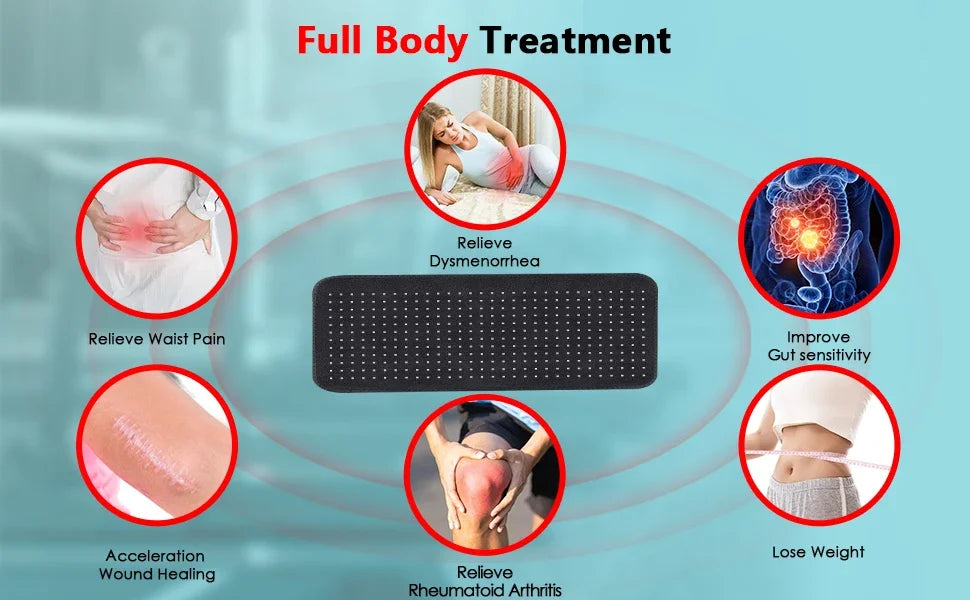 Updated Red Light Therapy Heating Pad for Body Infrared Light Device Cushion Mat Waist Back Shoulder Muscle Pain Relief Relax