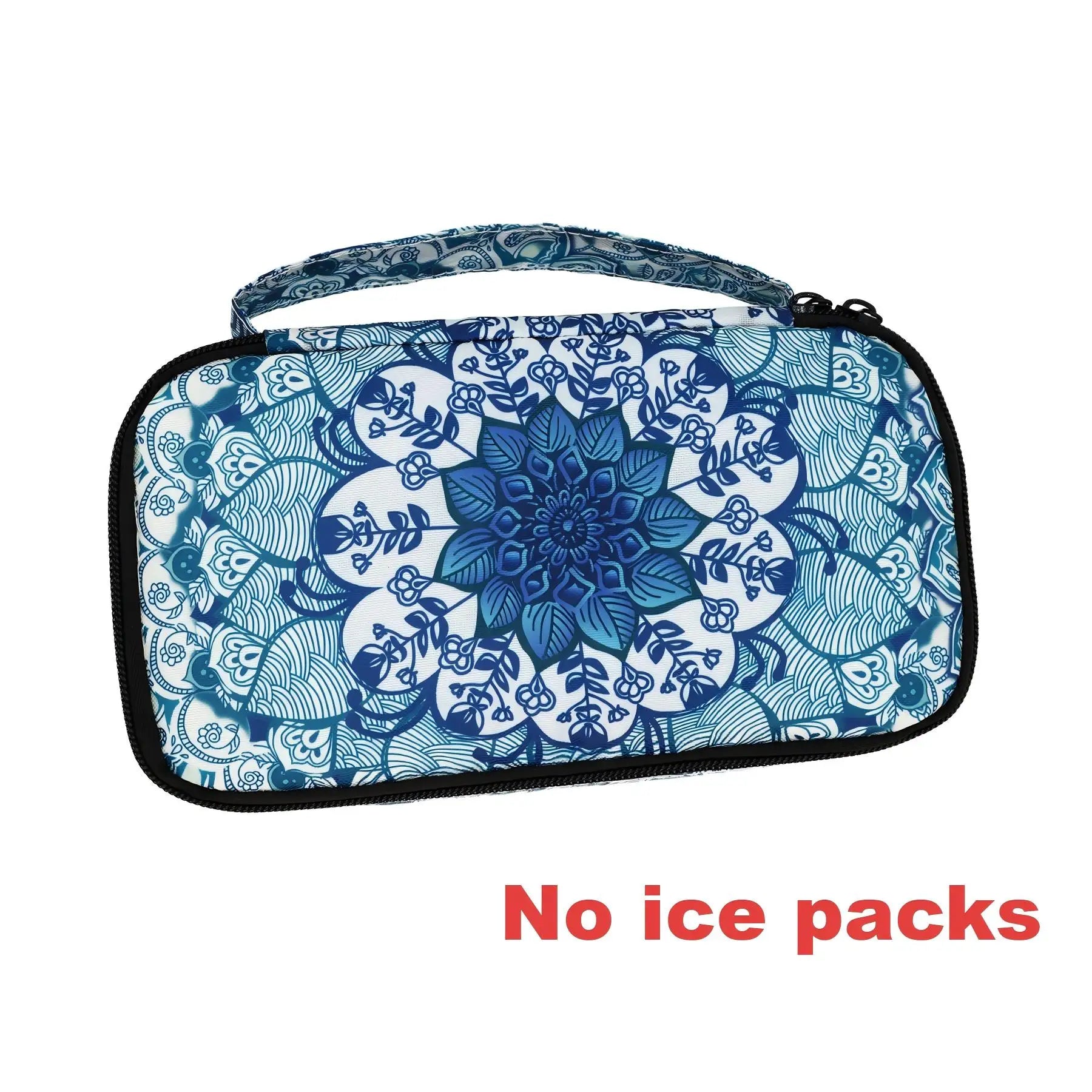 Large Portable Insulin Cooler Travel Bag - Lightweight, Boho Flower Print Durable Design for Outdoor Camping and Travel