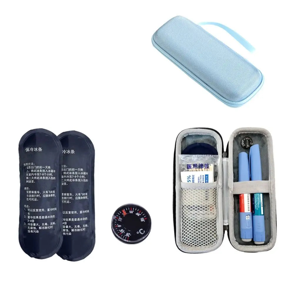 Waterproof Insulin Cooling Bag Portable EVA Thermal Insulated Insulin Cooler with Gel Pen Bag Diabetics