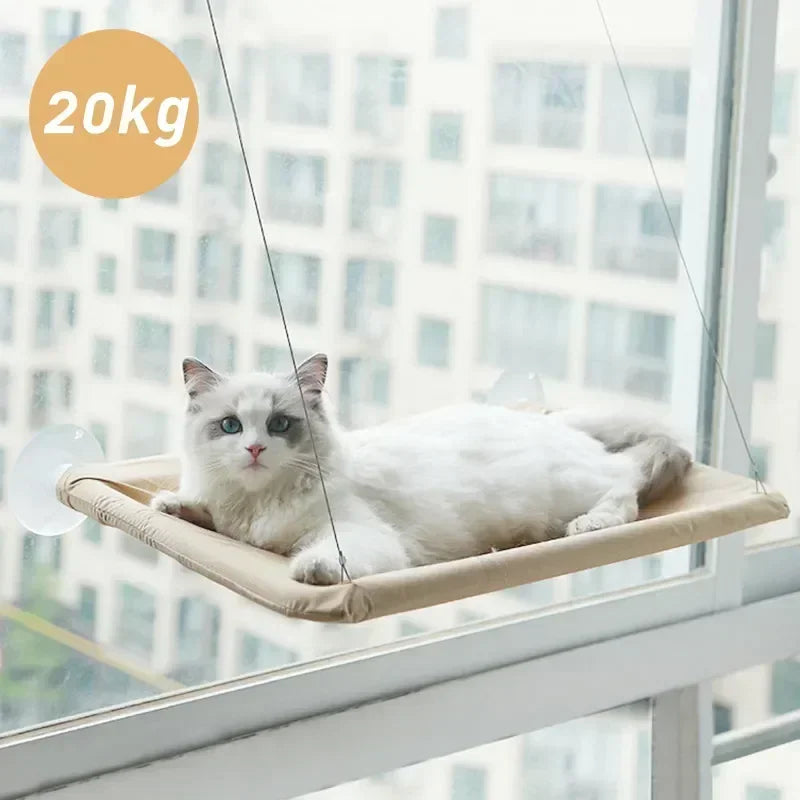 20KG Pet Cat Hammock with Mat Hanging Cat Bed Bearing Comfortable Cat Window Seat Mount Cats Beds and Furniture Cats Accessories