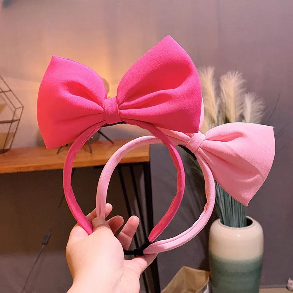 Girls Hair bows Hair Accessories Red Snow White Hair Band Handmade Red Bow Headband Fabric Bow Tie Net Red Hair Band Headdress