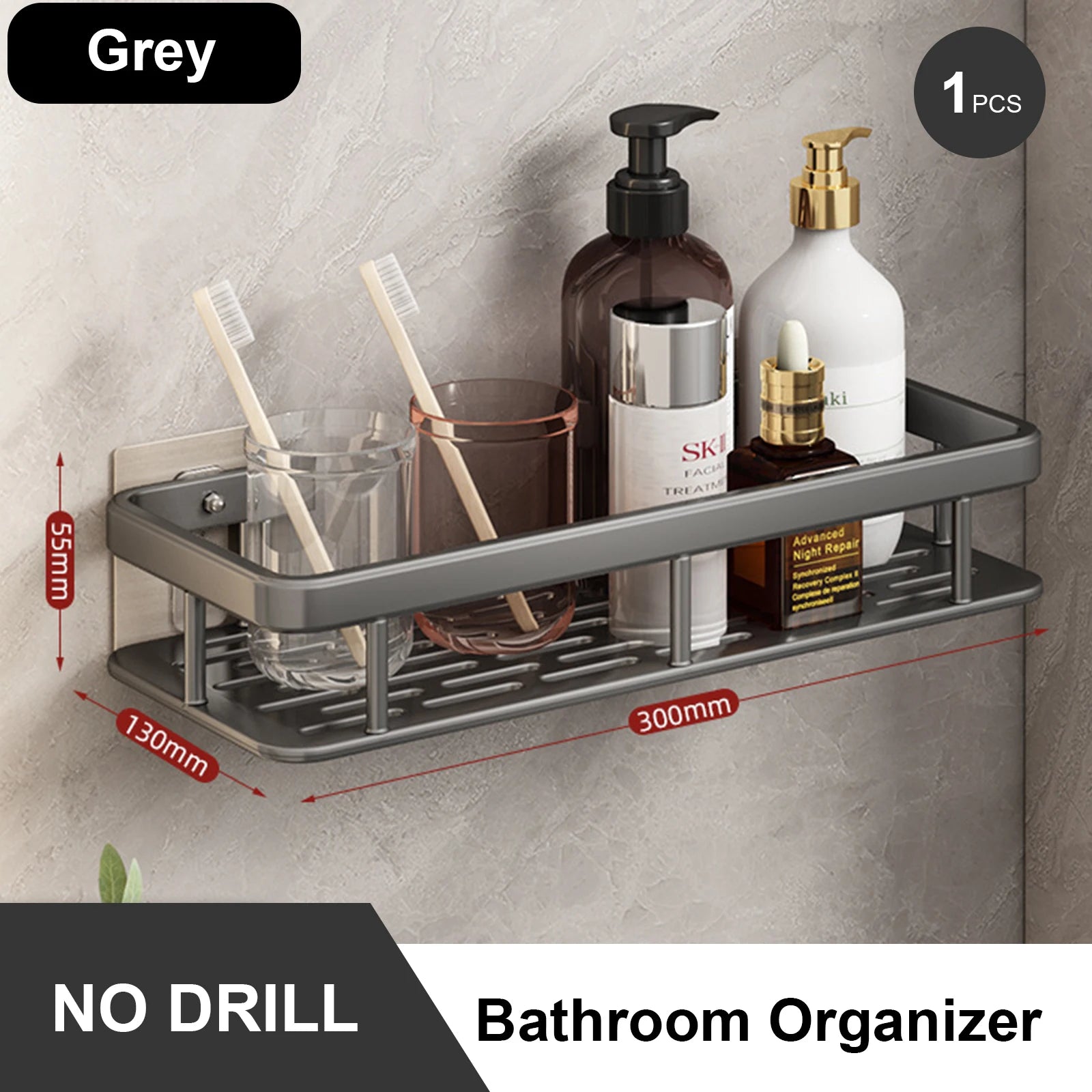 Bathroom Storage Rack Stainless Steel Anti Rust Storage Shower Rack Suction Cup Storage Rack Household Storage Appliances