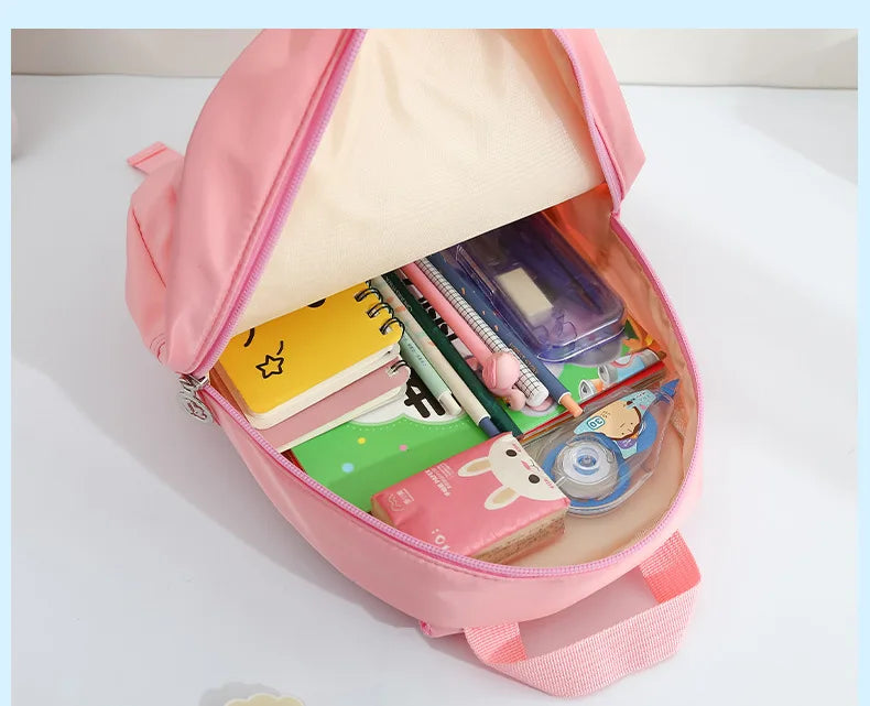 Cartoon Kindergarten Backpack New Children's School Bag Cute Plush Rabbit Doll Backpack
