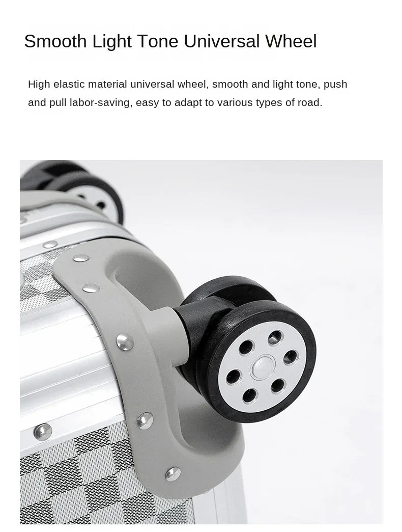 20"24"26 inch Travel Suitcase Trolley Case with wheels All Aluminum Magnesium Alloy Boarding Box Carry on Luggage Boarding Box