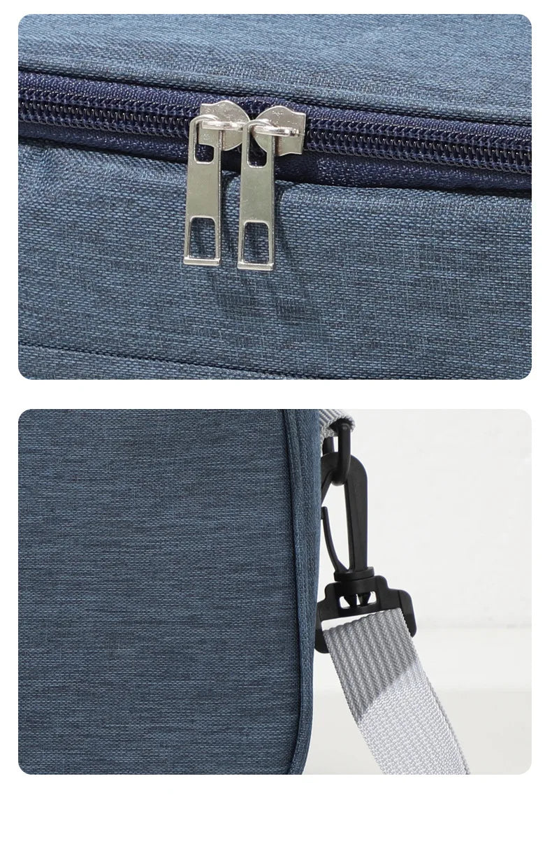 Capacity hand-held with shoulder strap insulated bag, lunch box bag, student thickened waterproof lunch bag.