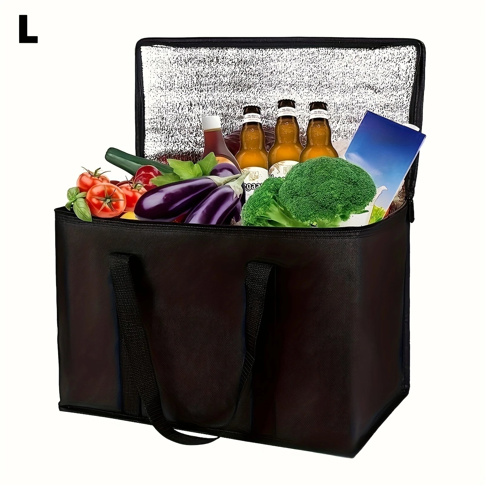 Large Capacity Insulated Grocery Bags Foldable Portable Soft Cooler Bag Lightweight Reusable Food and Beer Insulated Tote Bag