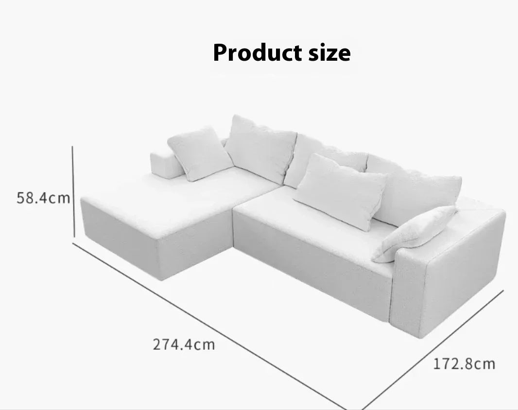 Vacuum Compression Sofa, Nordic Splicing Combination Sofa Bed, Beige/beige Cashmere and Rabbit Fur Are Optional, Customizable