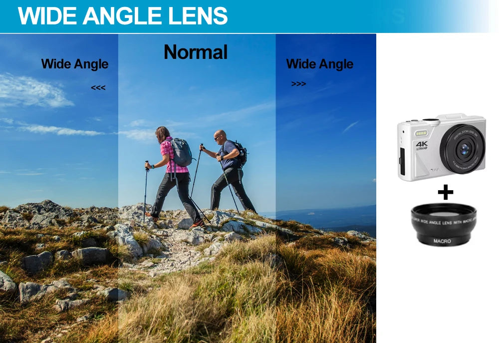 64MP Digital Photography Camera 3.0" Flip Screen WIFI 18X Digital Zoom 4K Vintage Vlog Video Recorder YouTube Webcam Cameras