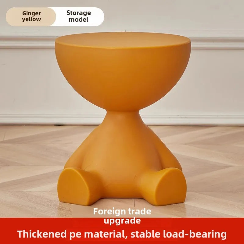 37*41cm Creative Bedside Table Home Sofa Side Shelf Bedroom Balcony Movable Mini Bear Table Coffee Table