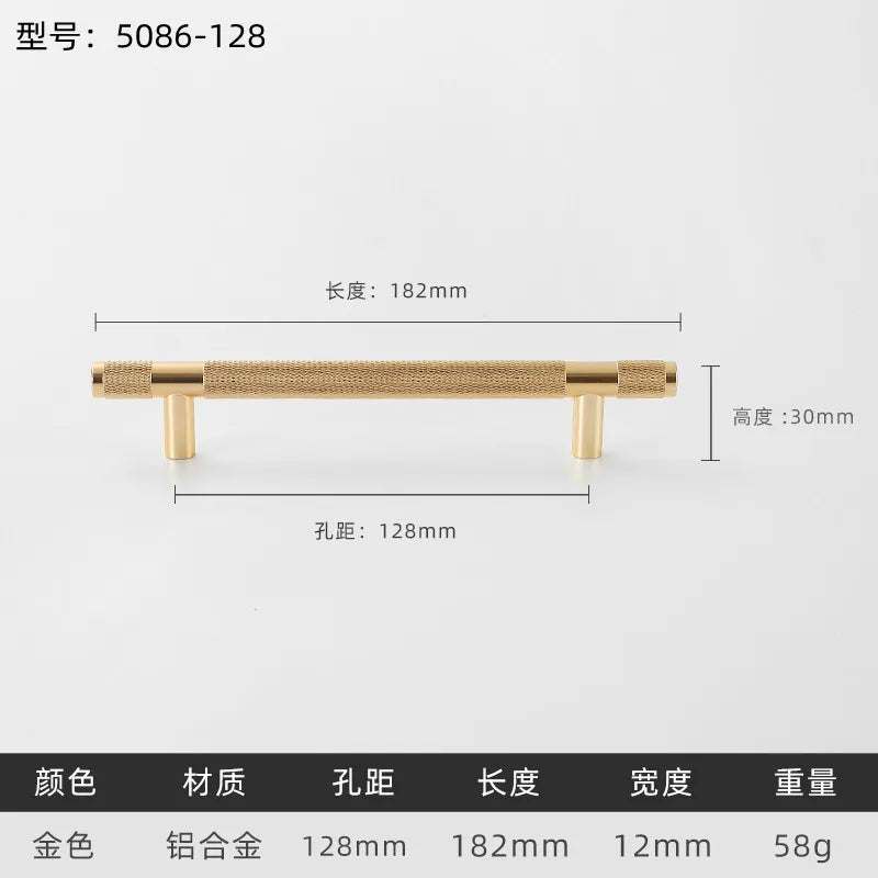 Black Gold Knurled Kitchen Cupboard Cabinet Storage Handles Closet T Bar Wardrobe Door Pulls Door Knobs Home Furniture Handles