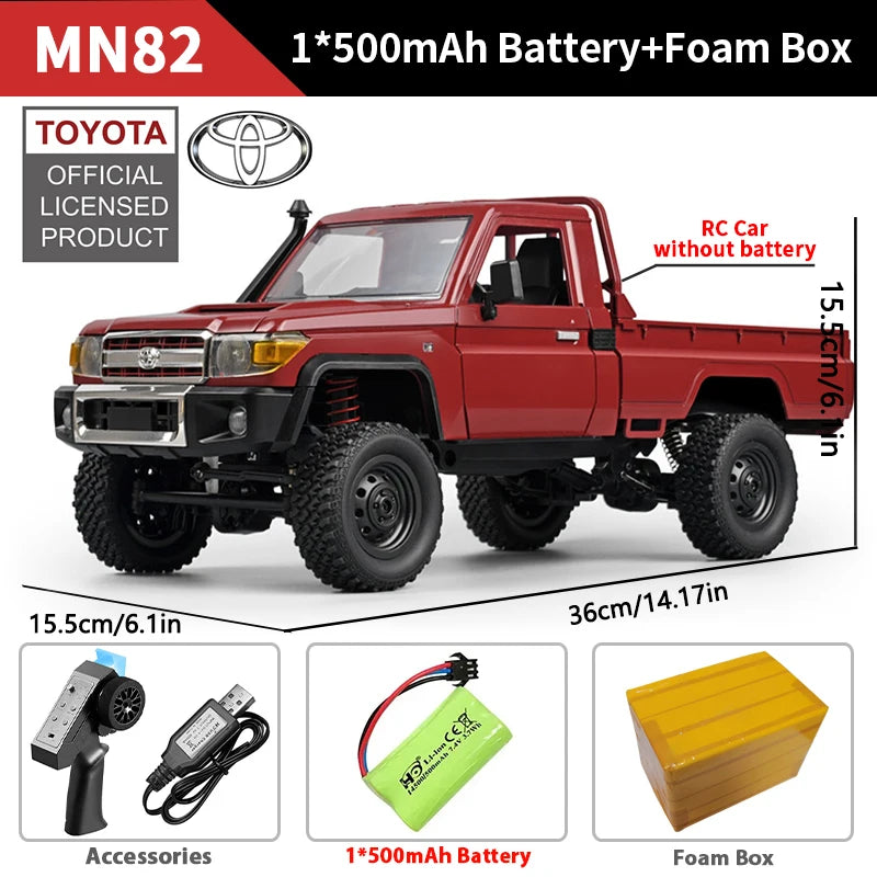 ZWN MN82 1:12 Retro Rc Car With LED Lights Full-scale Simulation LC79 Professional 4WD Remote Control Pickup RC Truck Model Toys