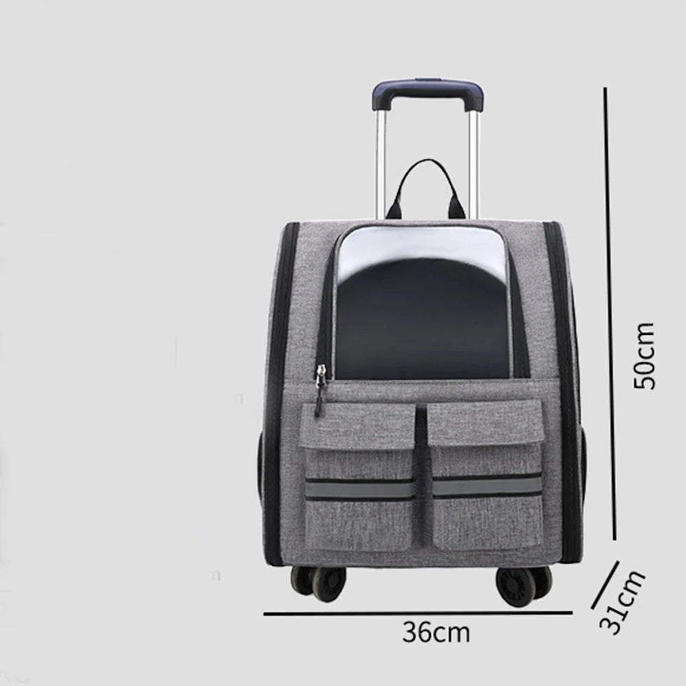New Oxford Trolley Case Cat Carrier Backpack Travel Pet Bag with Reflective Stripe Outdoor Small Animals Rabbit Kitten Dog Bag