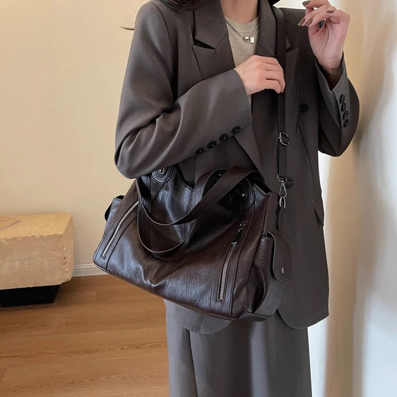 Soft Interior Compartment Shoulder Bags High Quality Contrasting Colors Crossbody Bags for Women Fashion Pu Leather Handbags