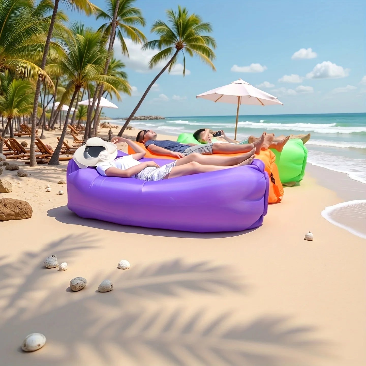 Inflatable Sofa Bed Portable Foldable Soft Comfortable Quick Inflation for Indoor Outdoor Camping Beach Lounging Holiday Gift