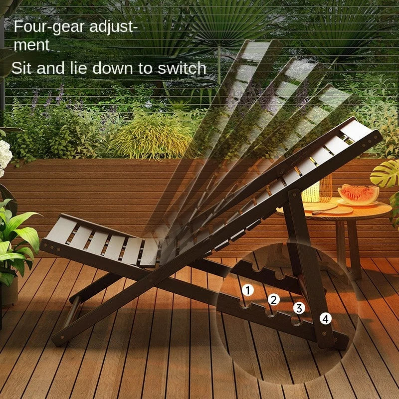 X&D Four Level Adjustable Bamboo Lounge Chair Foldable Chair For Home Use Can Sit Or Lie Down Summer Sleeping Chair Office Chair
