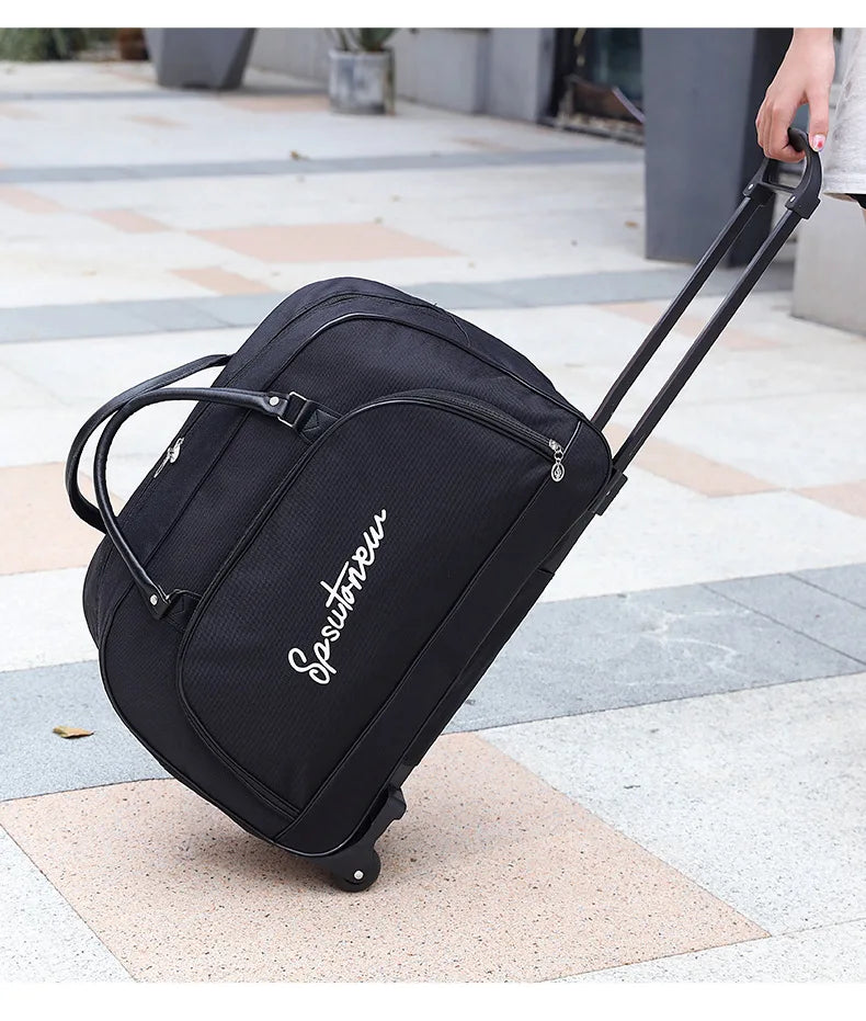Travel Suitcase Trolley Bag with Wheels Large Capacity Luggage Bags Foldable Duffle Cabin Women Men Hand Luggage Carry On Bags