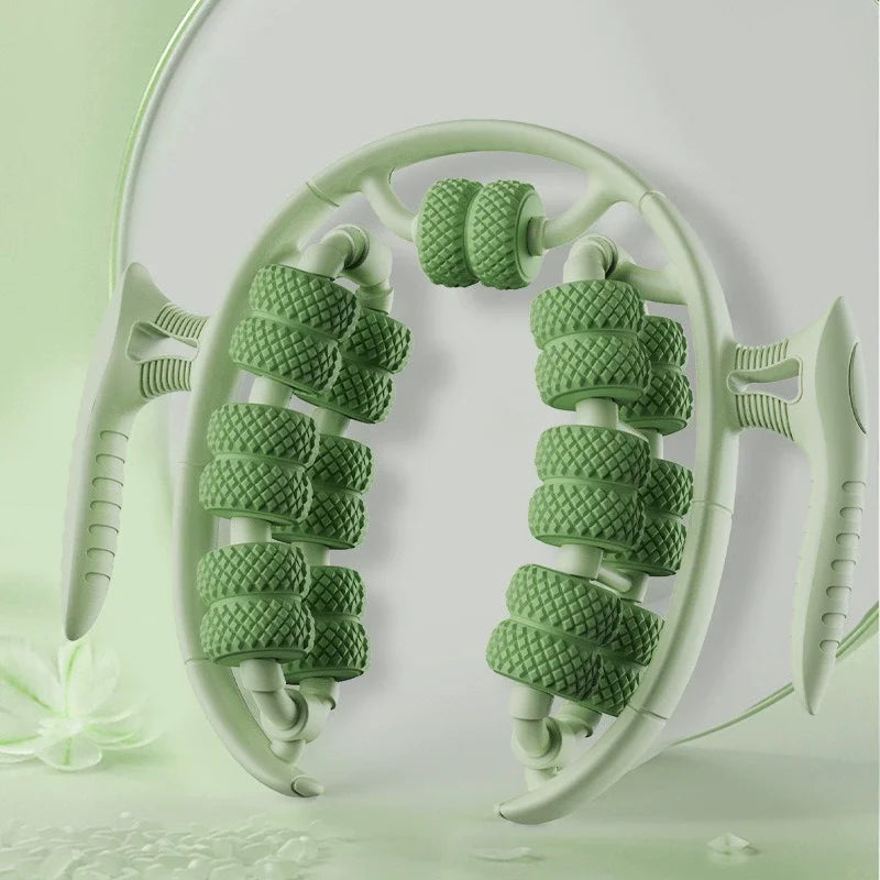 360° Massage Roller Dual Row Leg Slimming Clamp Hand Massager Simulator for Waist Leg Arm Buttocks Muscle Relaxation Health Care