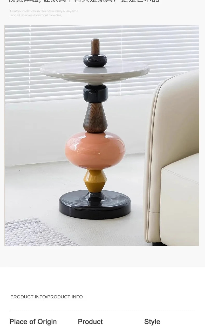 X&D Nordic Creative Solid Wood Baking Varnish Modern Simple Sofa Movable Corner Designer Net Brown Sugar Gourd Small Tea Table