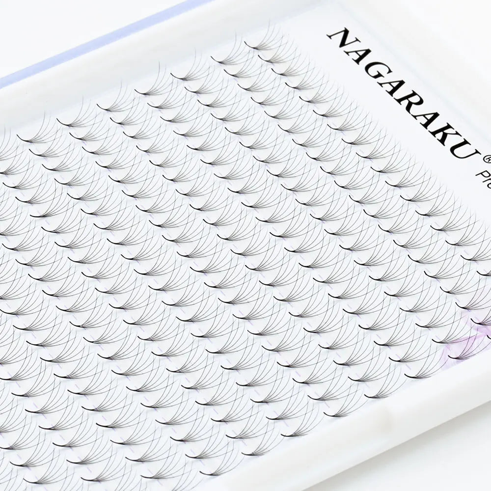 NAGARAKU Sharp Narrow Stem Premade Fans Eyelash Extension 5D 6D 10D Thin Pointy Base Russian Fans Ready Russian Volume