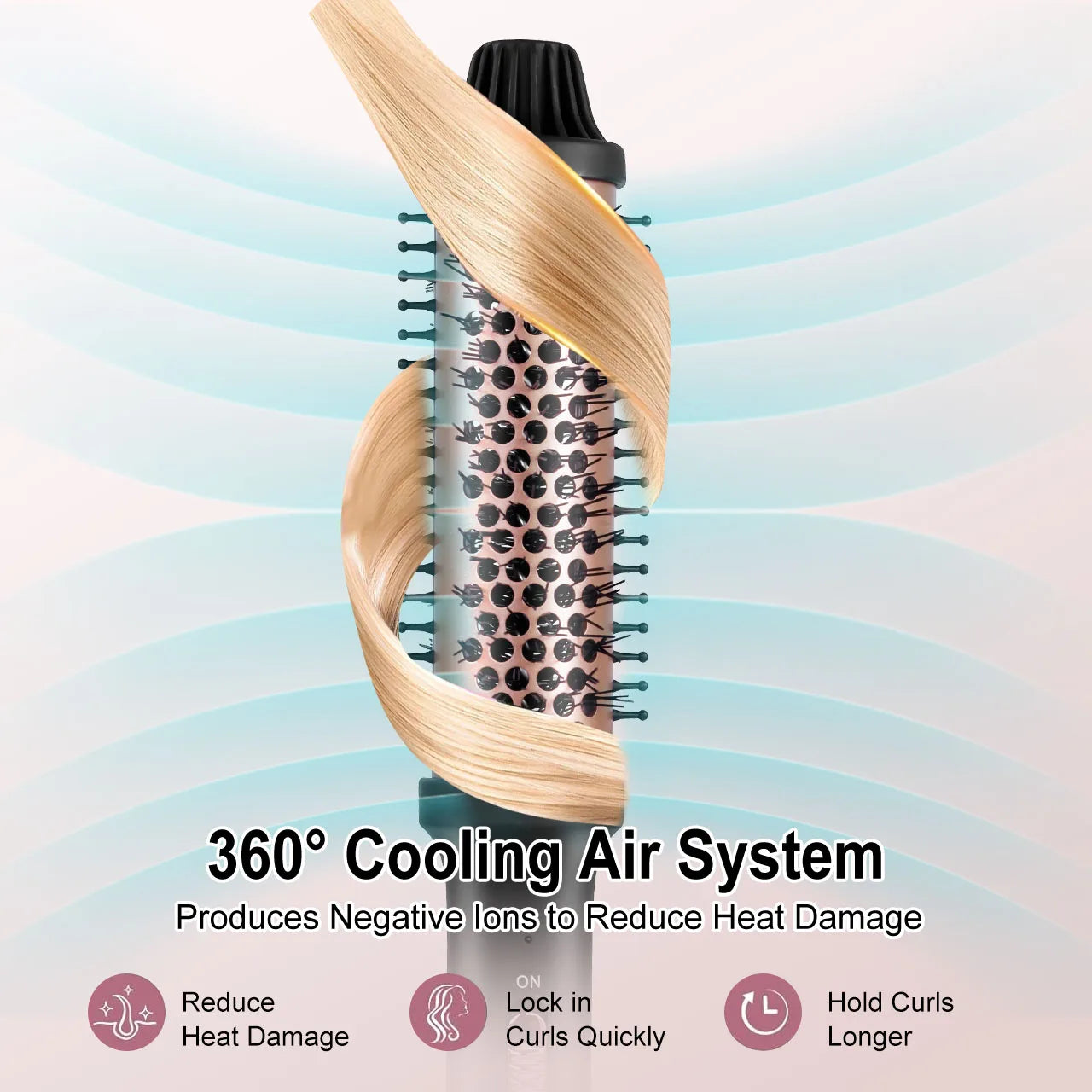 Hatteker Home Use Electric Curling Comb Long Short Hair Styling Brush Heat Resistant Hairdressing Tool Inner Buckle Curl