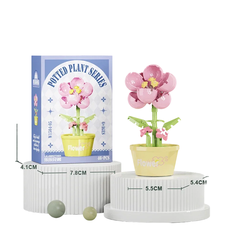 Bouquet Flower Mini Diy Building Block Toys for Children Bricks Blocks for Adults Constructor Micro Bricks Construction Set Gift