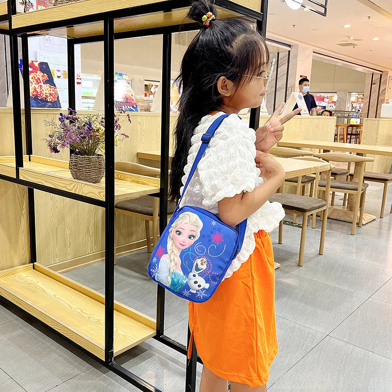 Disney New Cartoon Frozen Children's Bag Baby Girl Cute Princess Crossbody Bag Elsa Gift Shoulder Mobile Phone Bag