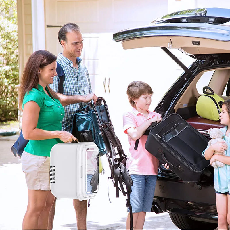 10L Refrigerator Vanity Mirror 2-in-1 Large Capacity Portable Dresser Vanity Mirror Car Bedroom Mini Small Refrigerator