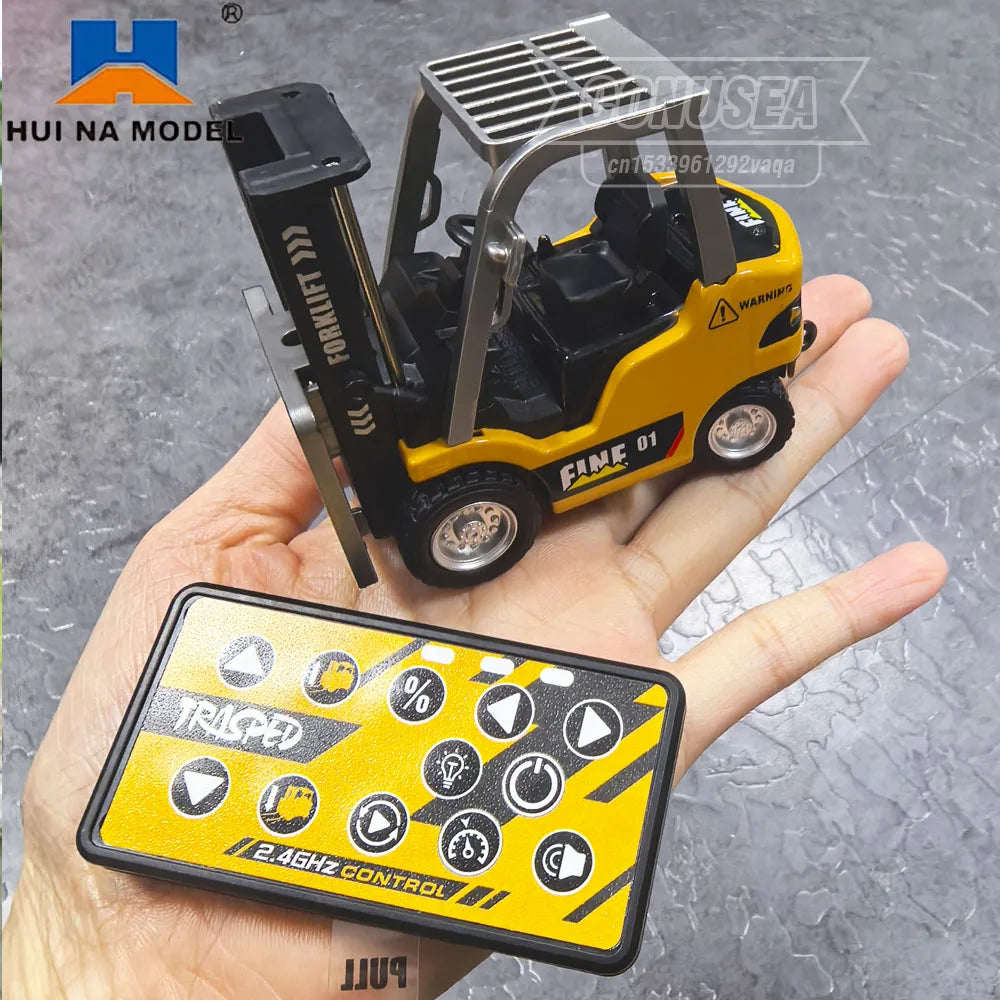 1/64 RC Trucks Alloy Forklift Mini APP 2.4G Rc Cars Remote Control Construction Engineer Vehicle Toys for Boys Adults Kids Gifts