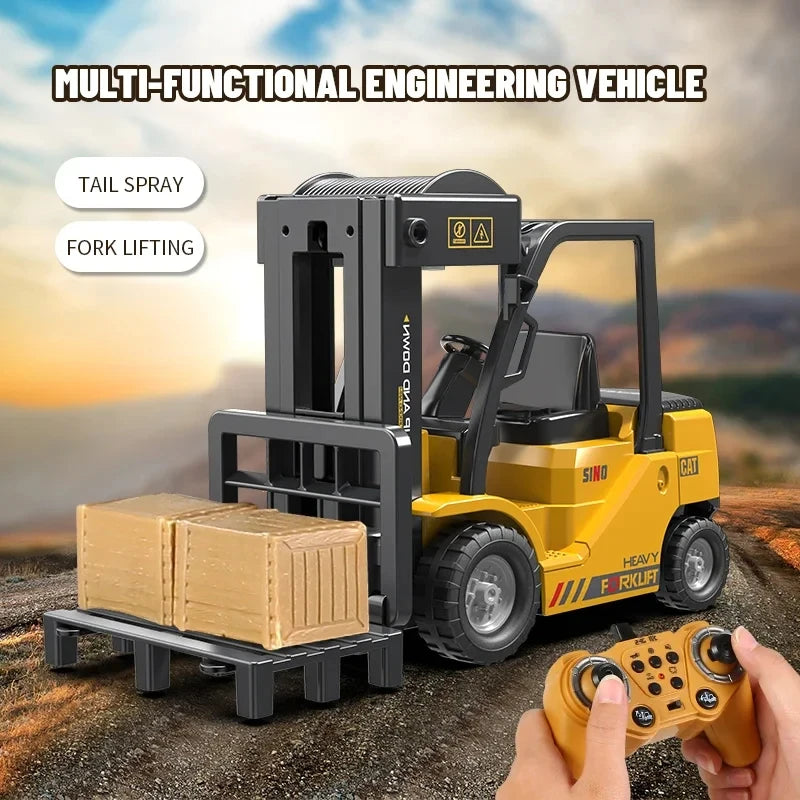 Trucks Forklift 2.4G Children Toys Remote Control Cars Toys for Boys Cranes Liftable Stunt Car Electric Vehicle for Kids Gift