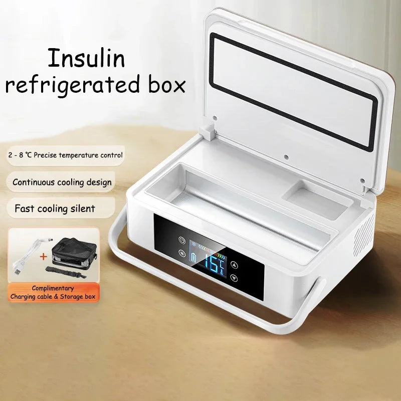 Portable Insulin Refrigerated Box Small Mini Refrigerator Car Mounted Household Travel Rechargeable Medicine Refrigerated Box