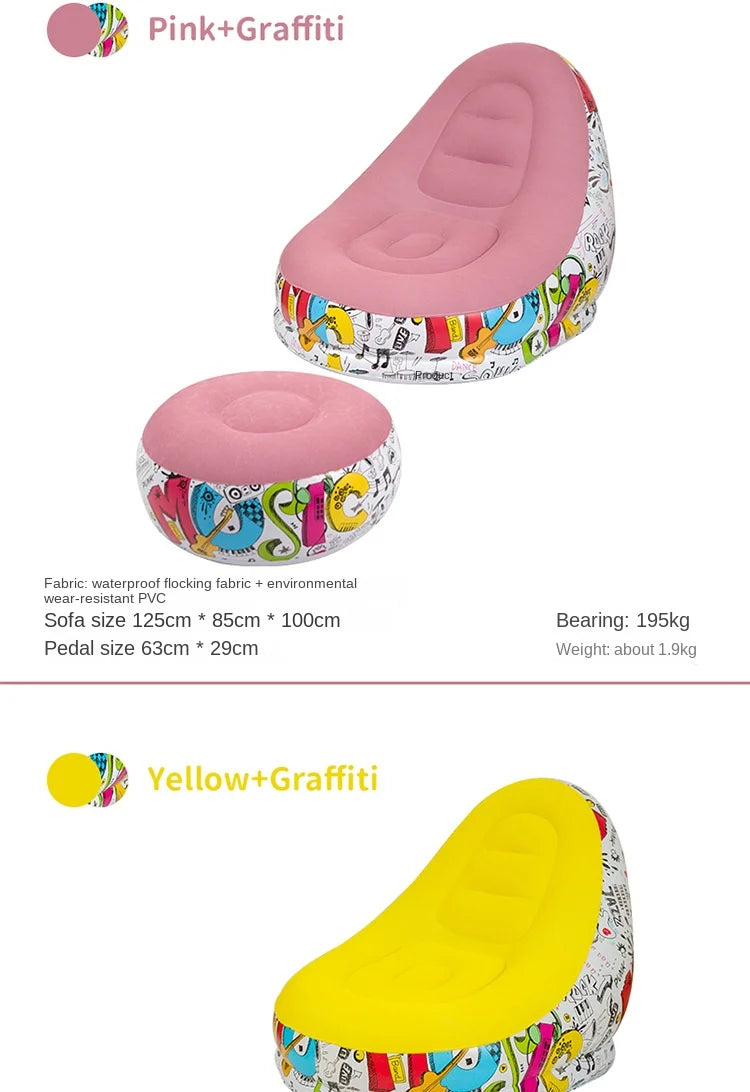 DZ Outdoor Inflatable Sofa Chair Portable Camping Internet Celebrity Thick Plush Lazy Sofa Bedroom Home Leisure Folding Bed 2025