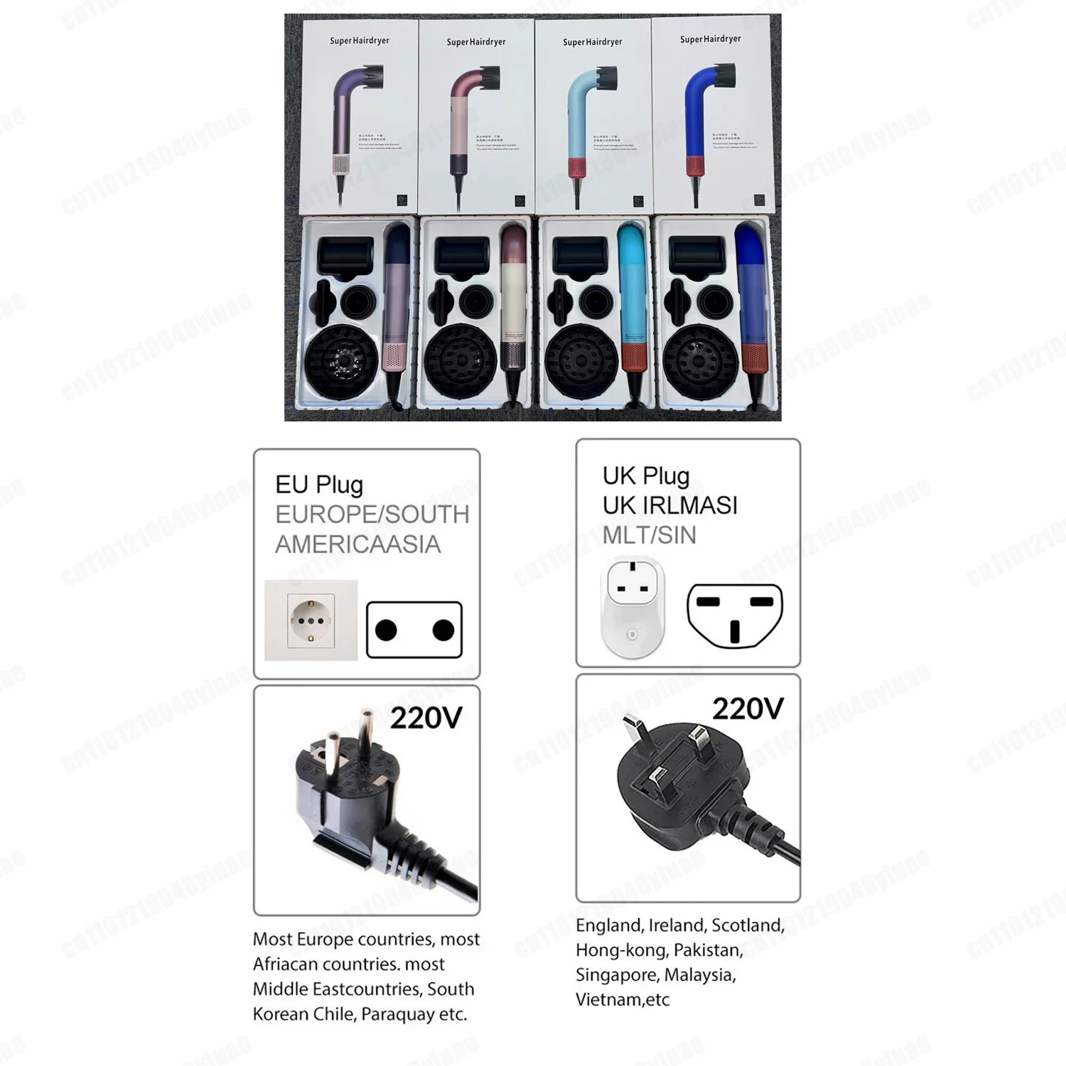 1400 Watt High Speed Hair Dryer 2.7 Meters Long Cord Hair Blower Quick Drying Ion Secadora Para Cabello With Styling Diffuser