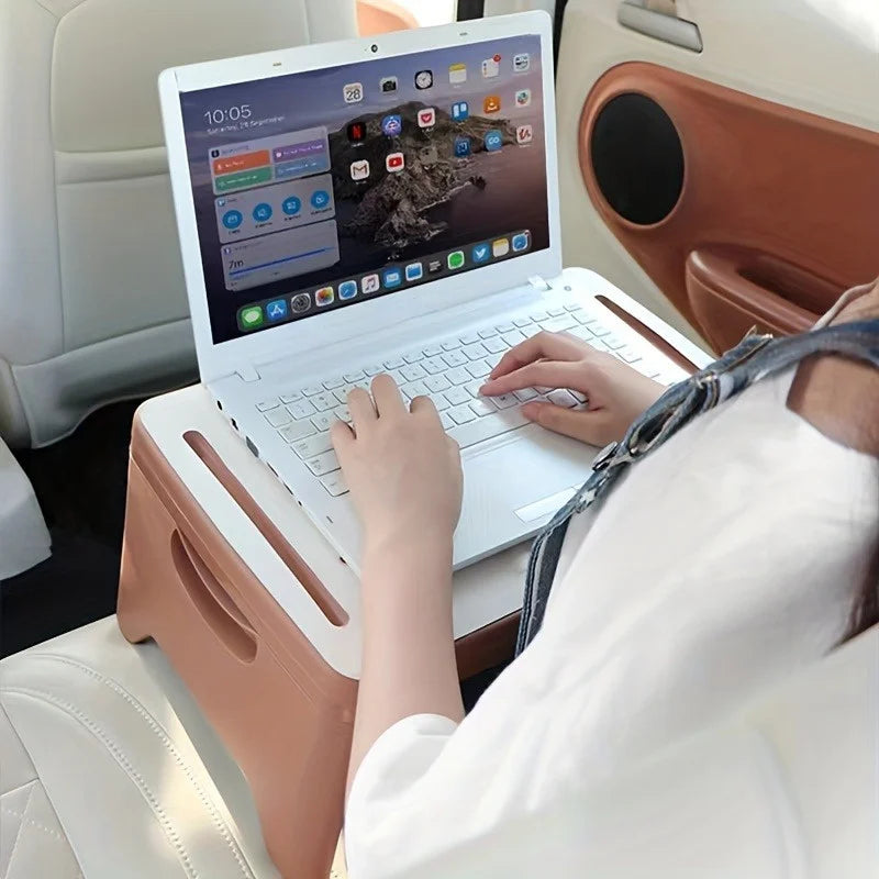 Sturdy and Durable Folding Lap Desk with Extra Storage Space and Dividers, Perfect Laptop Desk and Serving Tray for Bed