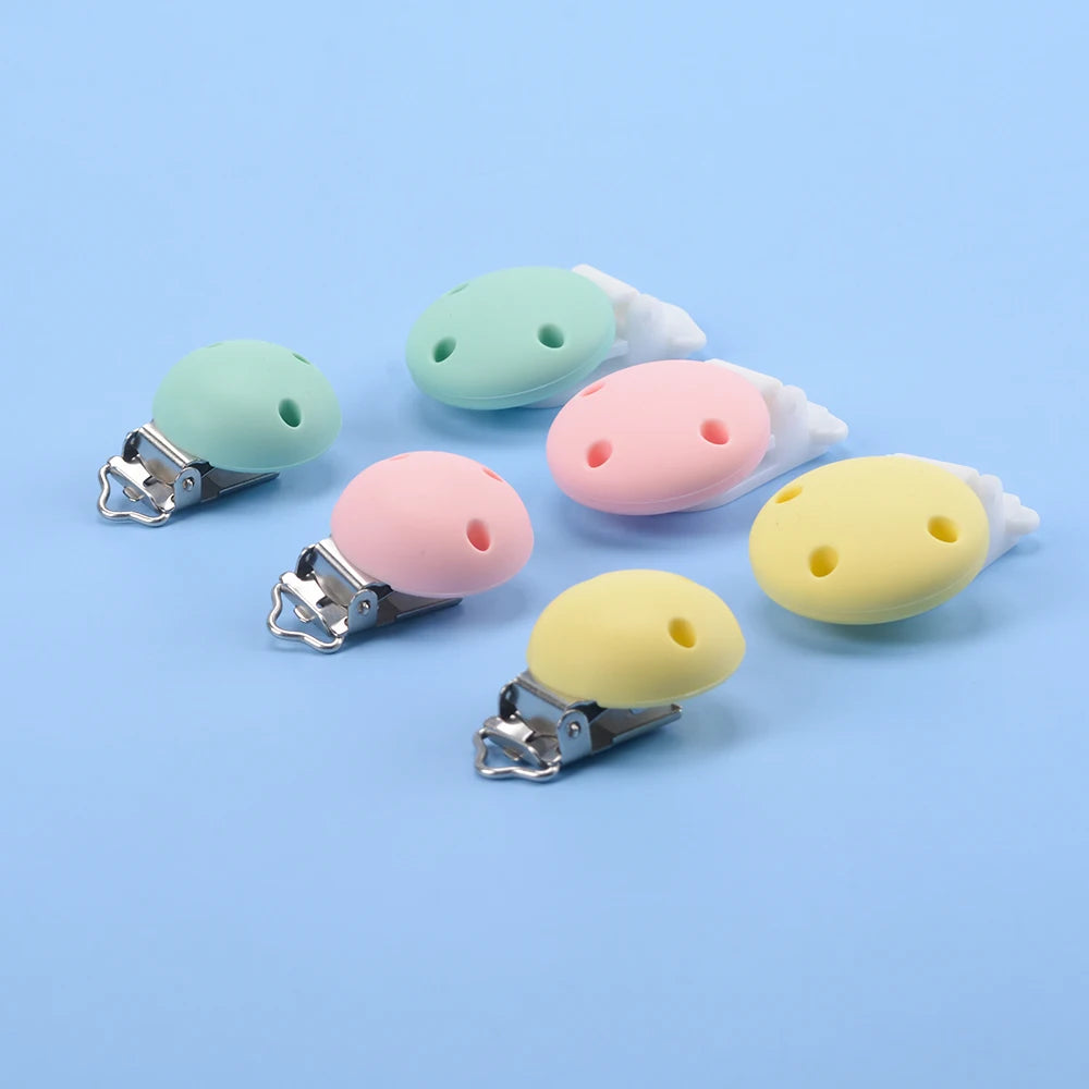 Lofca Silicone Clip 5 PCS Baby Pacifiers for DIY Pacifier Chain Nursing Teething Baby Gifts Food Grade Free BPA Baby