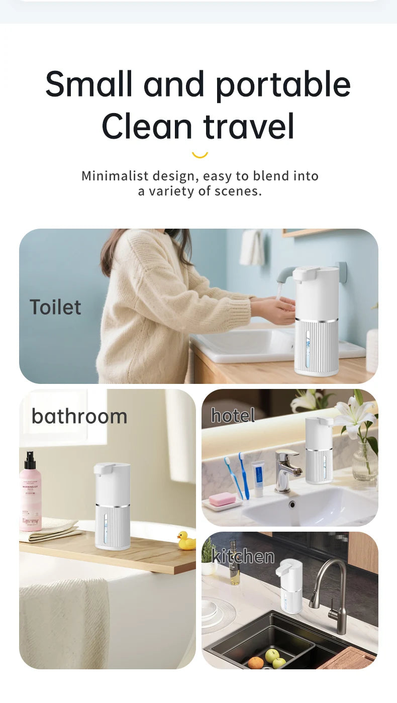 Automatic Soap Dispenser Touchless Foaming Soap Dispenser 380ml USB Rechargeable Electric Foam Soap Dispenser Drip/Foam Optional