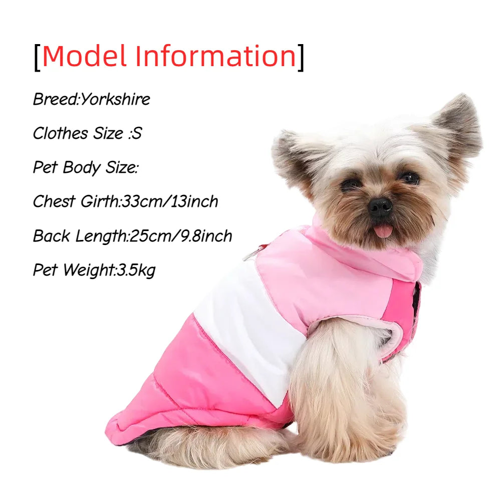 Warm Dog Jacket With Button Winter Pet Clothes for Small Medium Dogs Waterproof Puppy Coat With D-Ring Yorkshire Bulldog Apparel