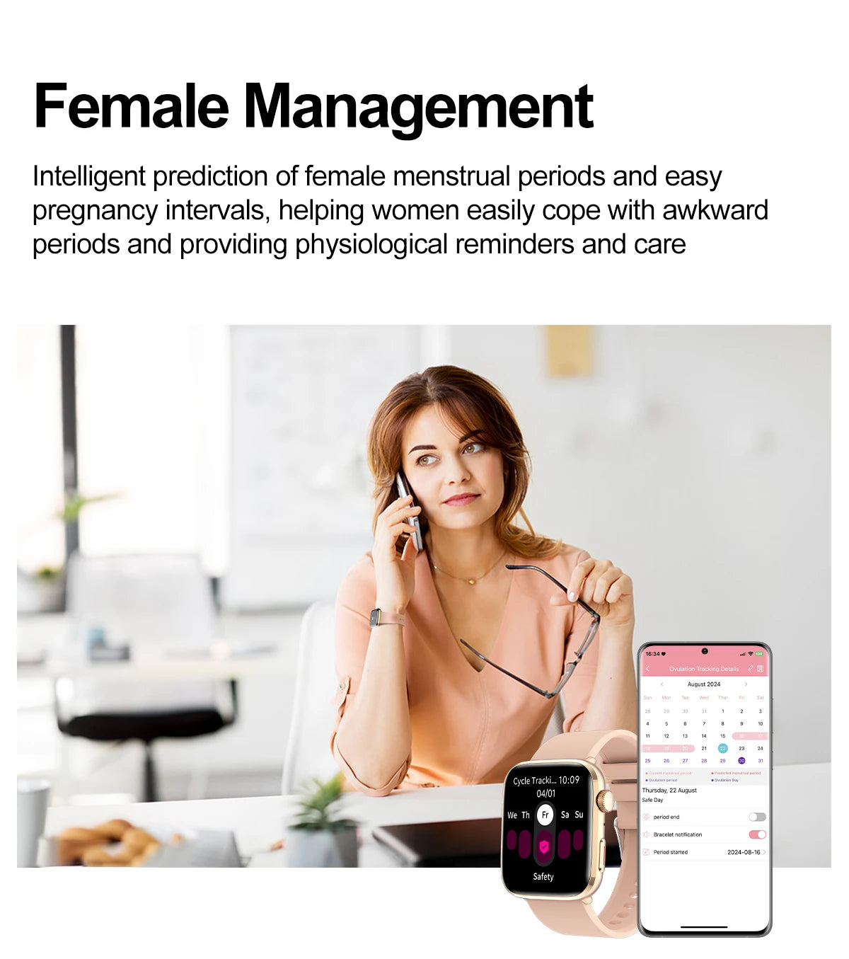 2025 New For Xiaomi Women AI Smart Diagnosis Smart Watch HRV+PPG Blood Pressure Blood oxygen Health monitor IP68 NFC Smartwatchs