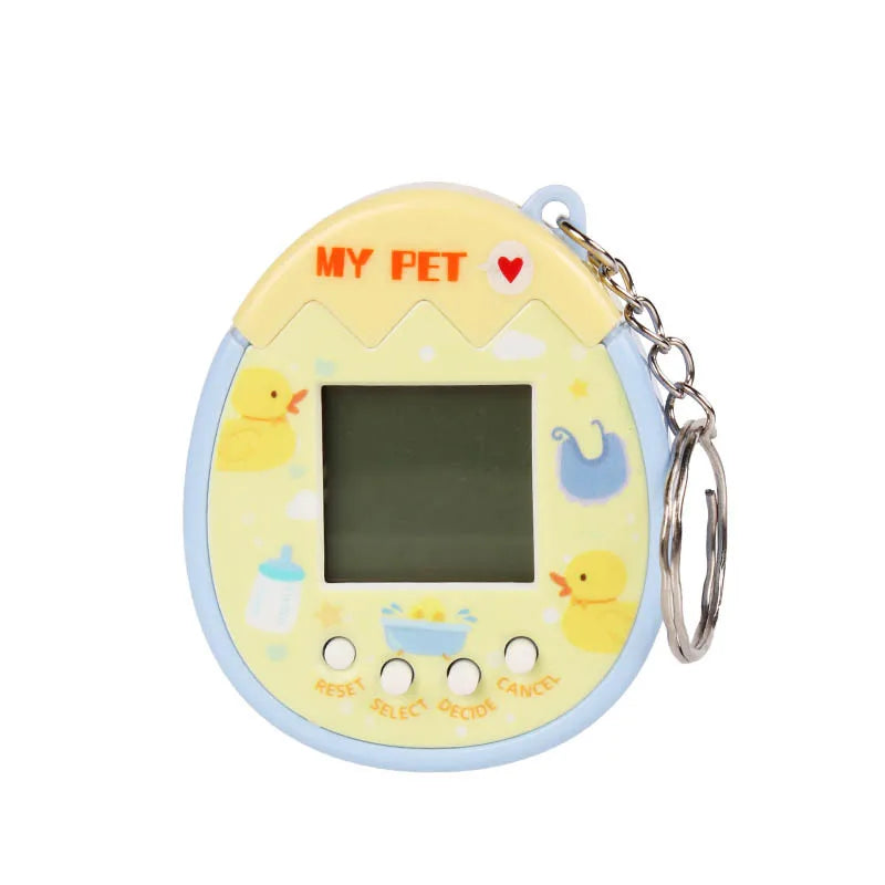 2Pcs Cute Cartoon Mini Handheld Electronic Pet Game Console Random Color Virtual Pet Raising Machine Electronic Toy