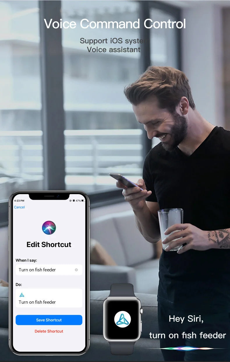 Ilonda Wifi Fish Feeder Organ Smart Control Aquarium Tank Automatic Feeding Device Timing Fishing Equipment Accessories Carp