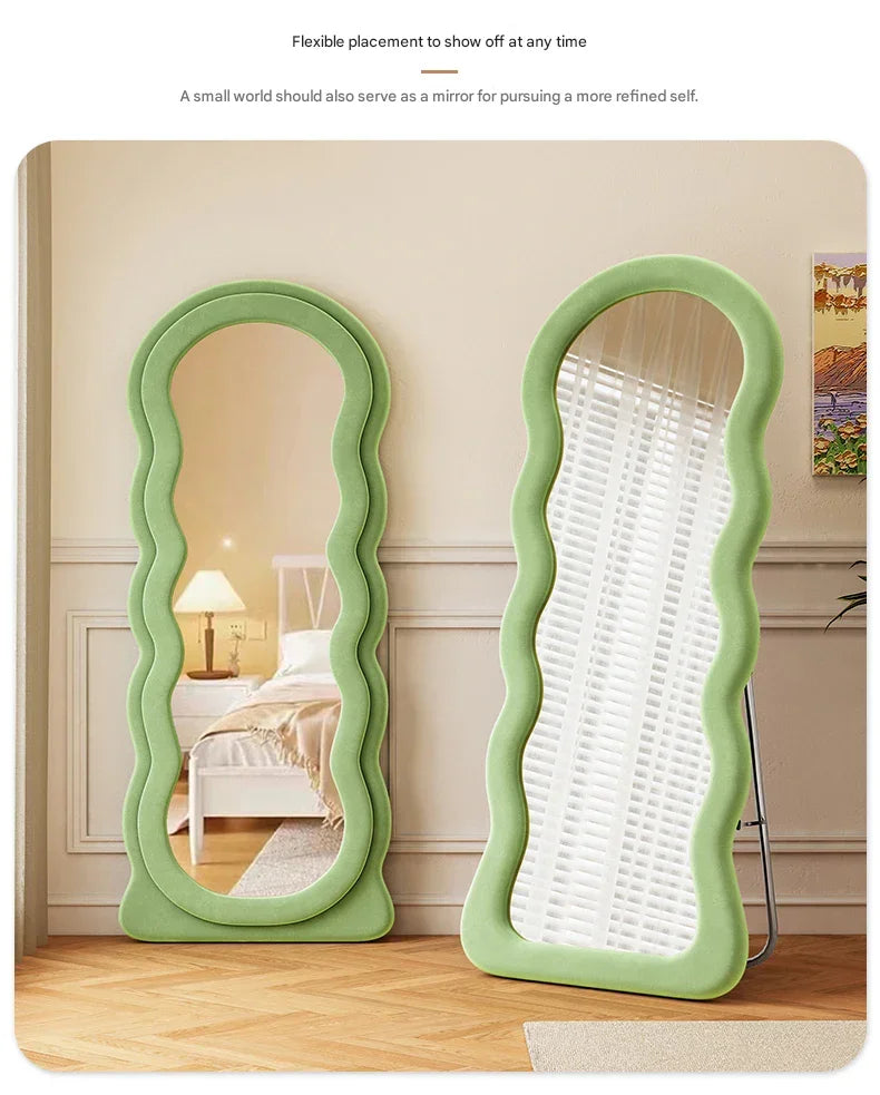 Art Modern Mirror Shower Traffic Art White Floor Korean Style Mirror Full Body Mirror Items Magnifying Espelhos Home Decorations