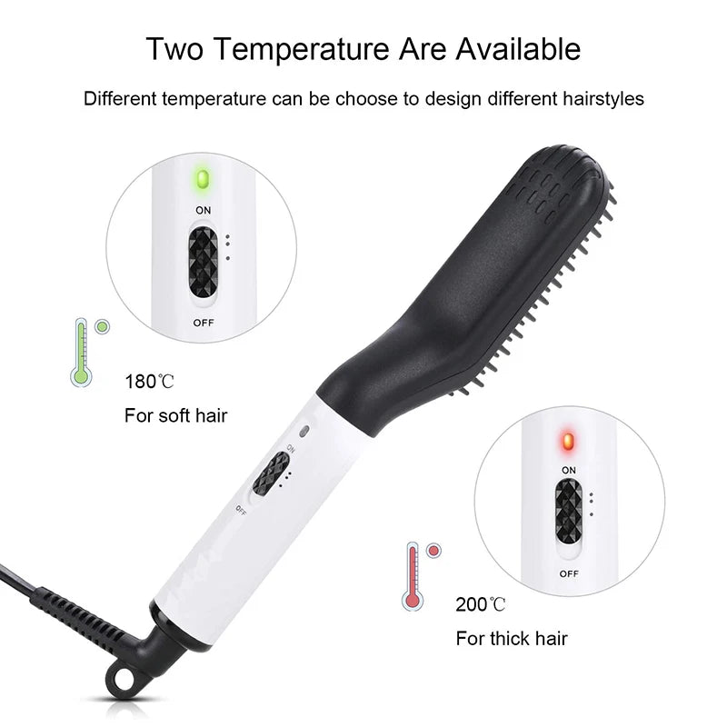Men'S Electric Beard Straightener Portable And Fast Heating Men'S Electric Straight Hair Comb Salon Styling Tool
