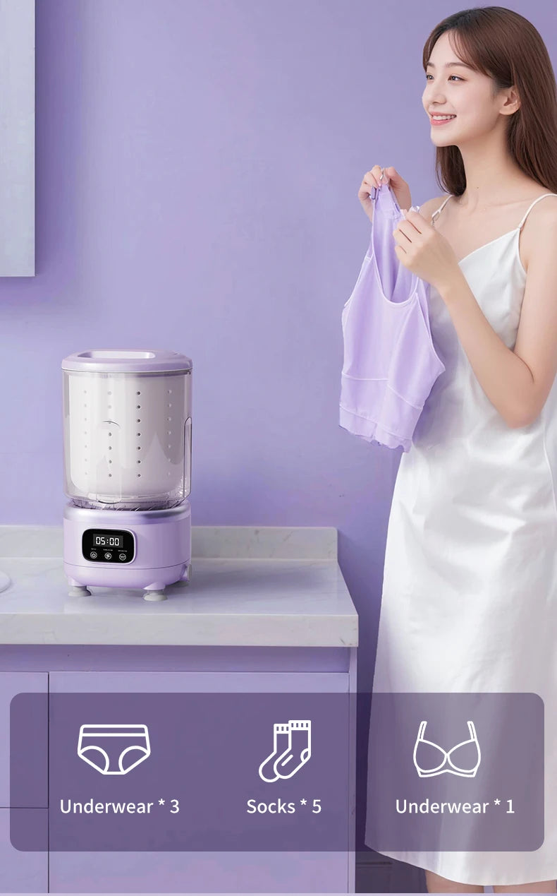 2L Wireless Mini Charging Wash in One Washing Machine Suitable for underwear, socks, pet clothes