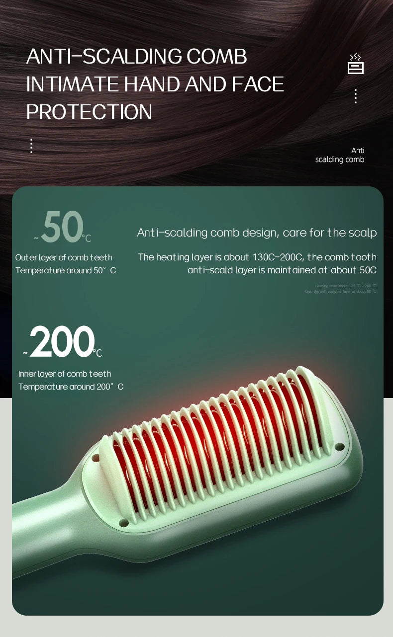 KSKIN Top Hot Sale Hair Straightener 2 in 1 Mini Brush Multifunctional Professional Hair Flat Iron Hair Comb