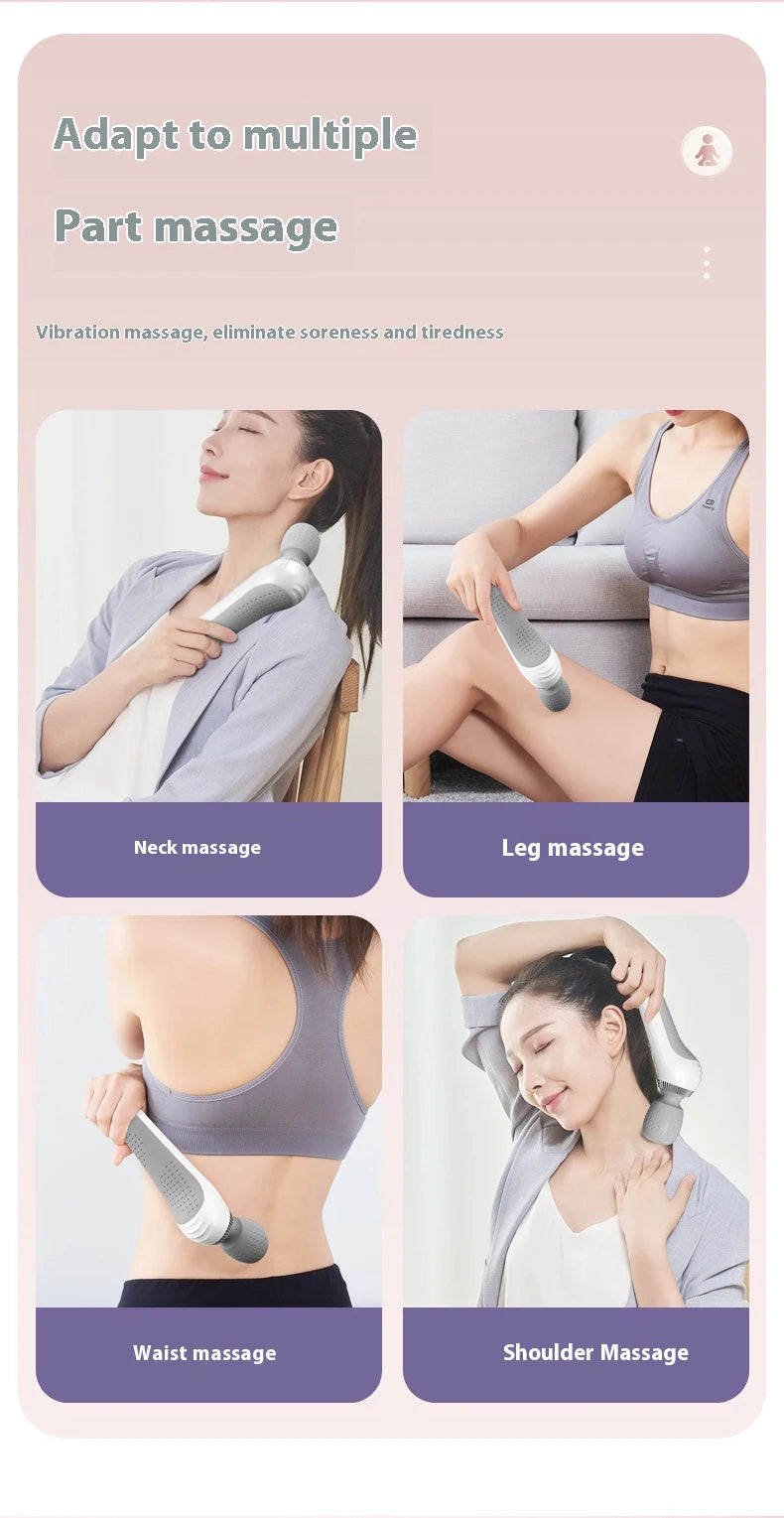 Deep Tissue Massage Gun USB Rechargeable Portable Full Body Muscle Massage 5-speed Adjustable Fascia Gun Pink and Black