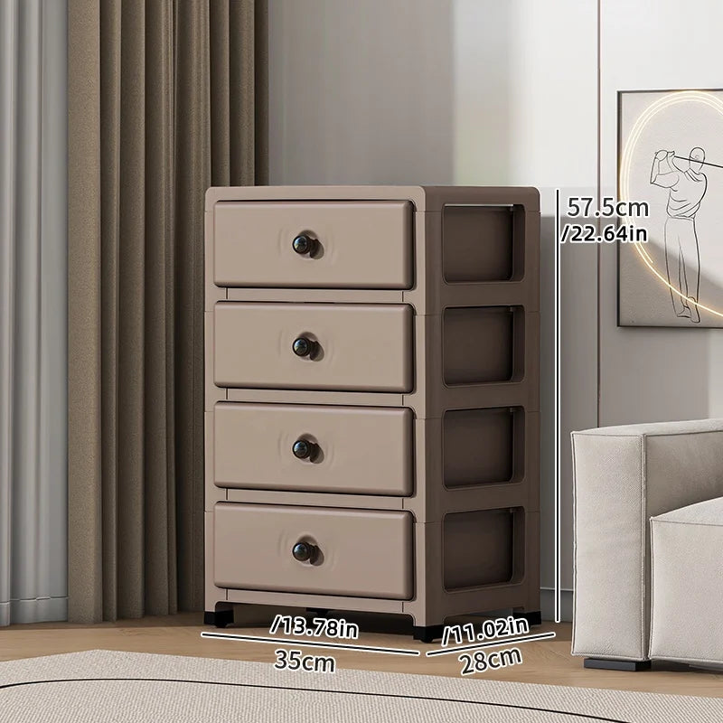 Mobile Multi-Layer Drawer Storage Cabinet,Large Capacity Bedside Table with Wheels for Bedroom/Kitchen/Living Room