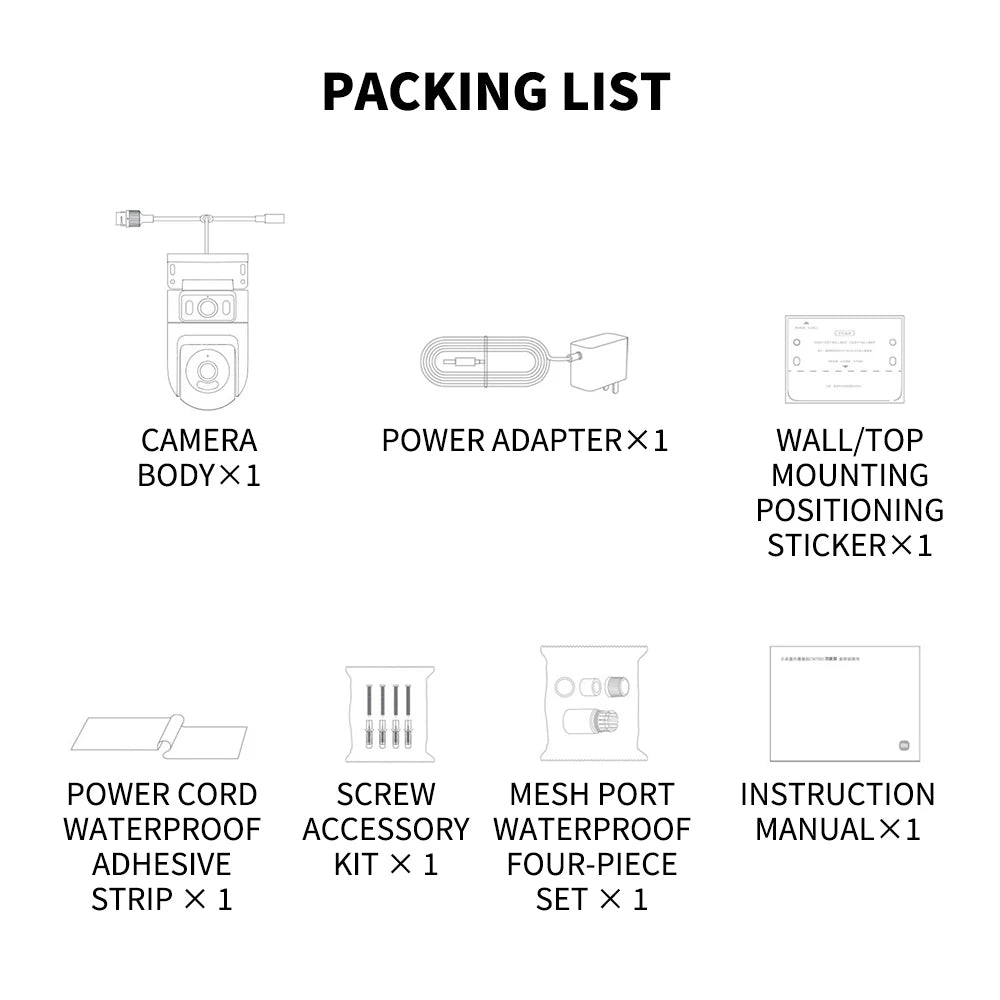 2025 NEW Xiaomi Outdoor CW500 Dual Camera Version IP66 Security Protection CCTV AI Detection Full-Color Night Vision Smart Home