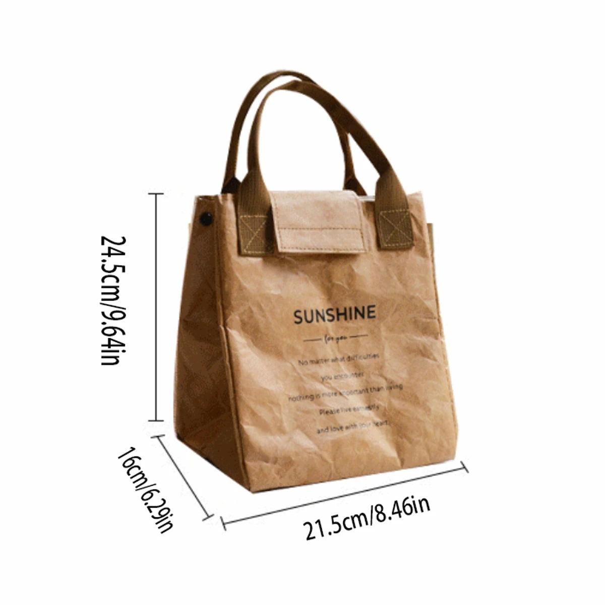 Paper bag thermal bag custom portable lunch bag kraft paper refrigerated bento bag Office worker portable lunch box bag