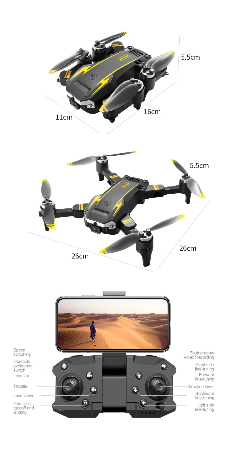 KBDFA G6 Drone Professional  4K HD Camera 8K No GPS Obstacle Avoidance RC Helicopter Brushless WIFI FPV Foldable Quadcopter Toys