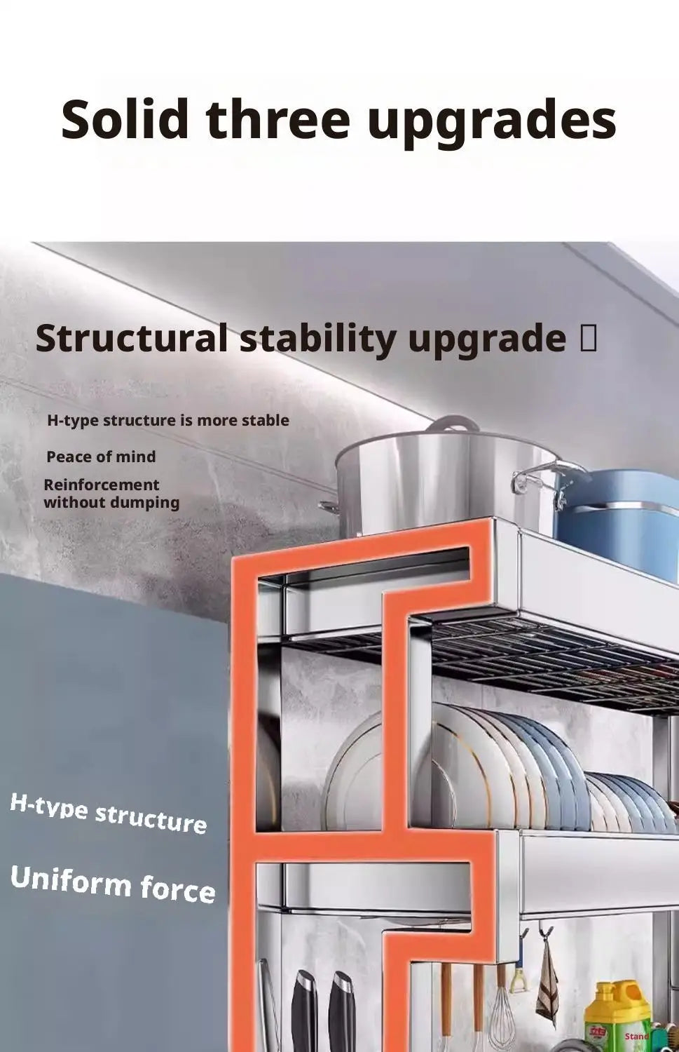 Over Sink Dish Drying Rack Stainless Steel Expandable Drain Bowl Holder Shelf Kitchen Counter Dish Storage Rack Hanger Shelves